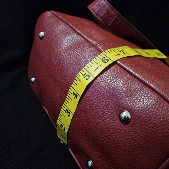 Tignanello Dark Red Leather Shoulder Bag - Picture 10 of 16